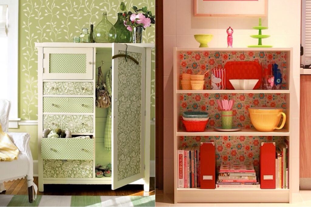 Móveis revestidos com tecido