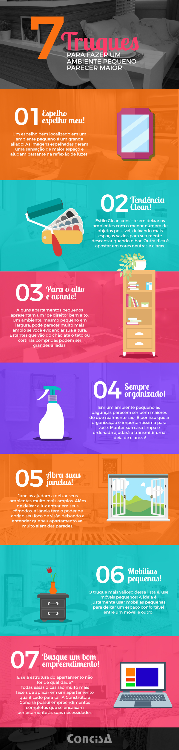 7 truques para fazer um ambiente pequeno parecer maior